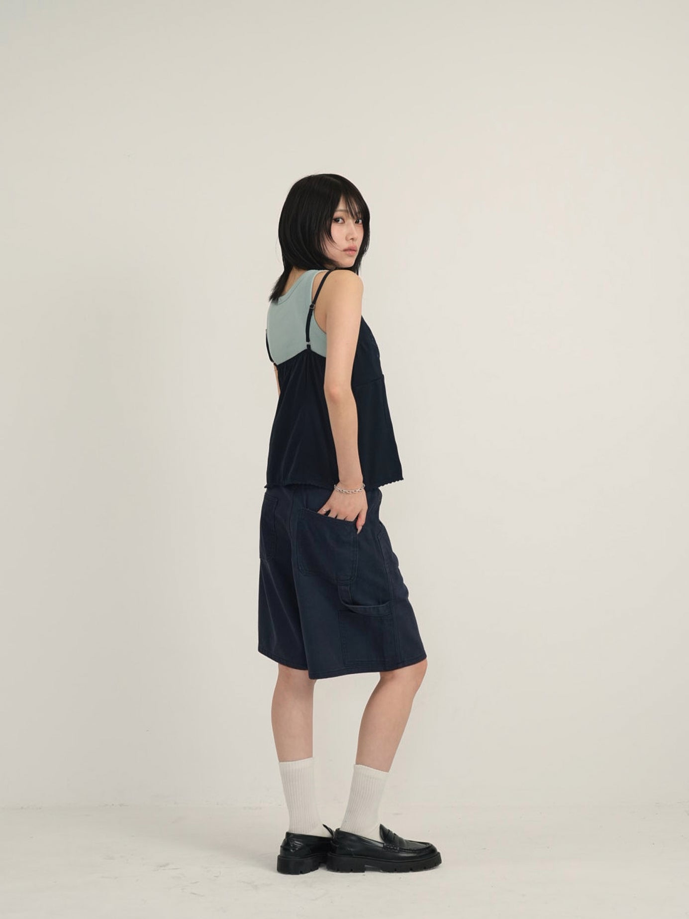 waist check cargo half pants