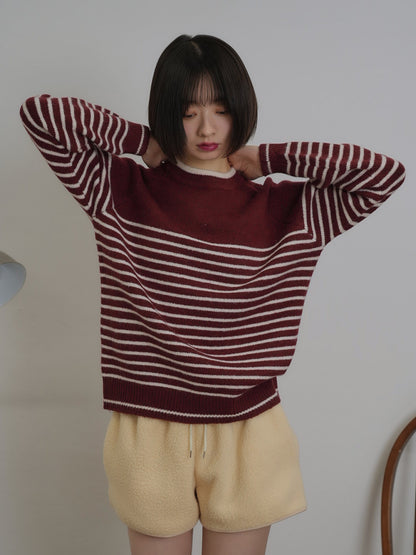 border knit top scarf set