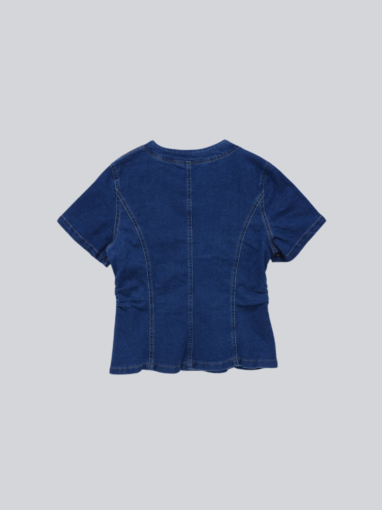 zip denim top