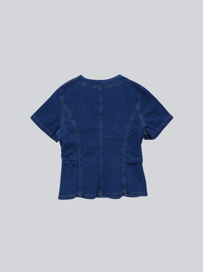 zip denim top