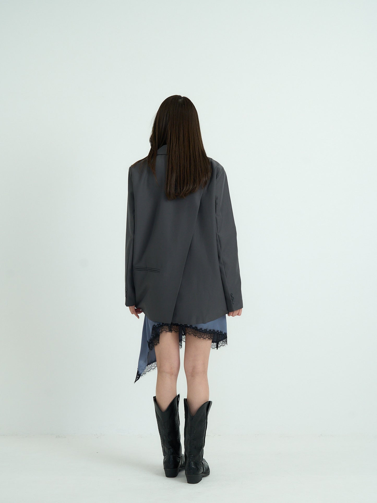 diagonal back slit jacket
