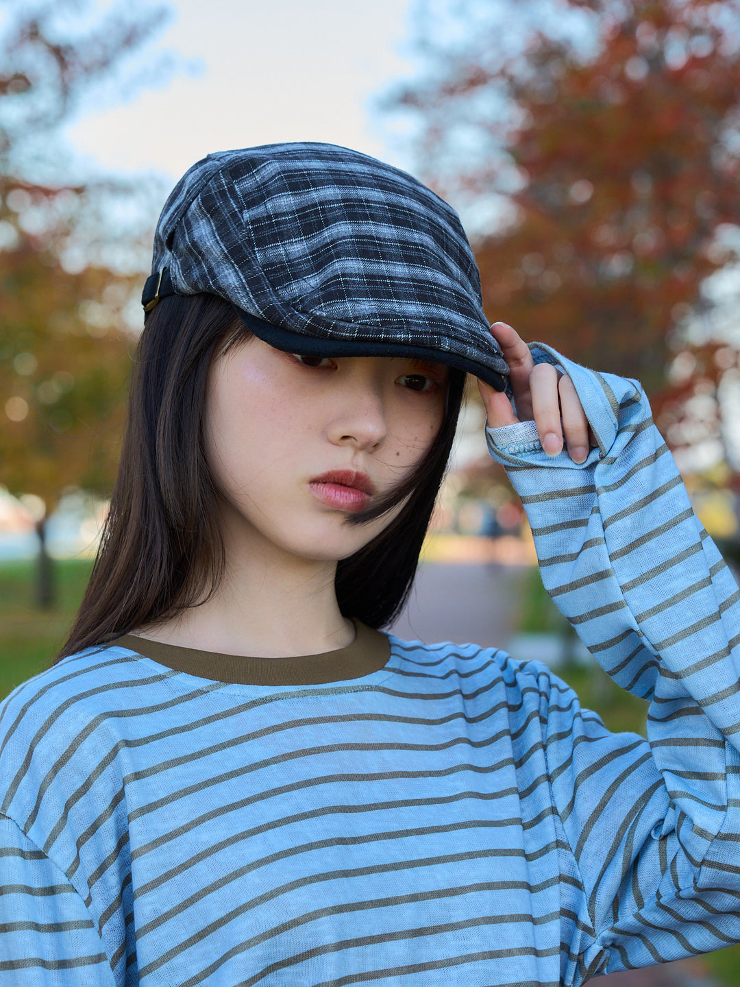 plaid hunting cap