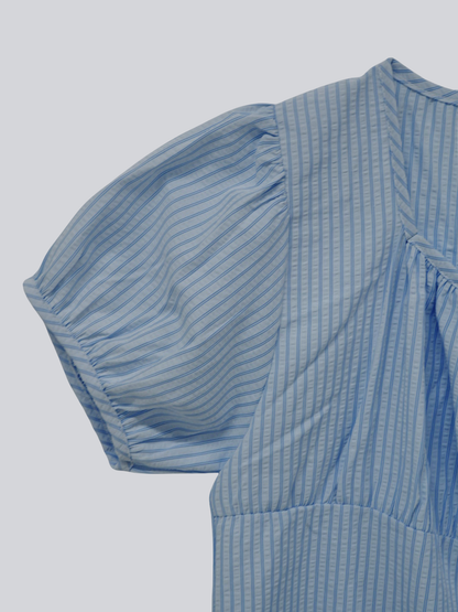 stripe ribbon blouse