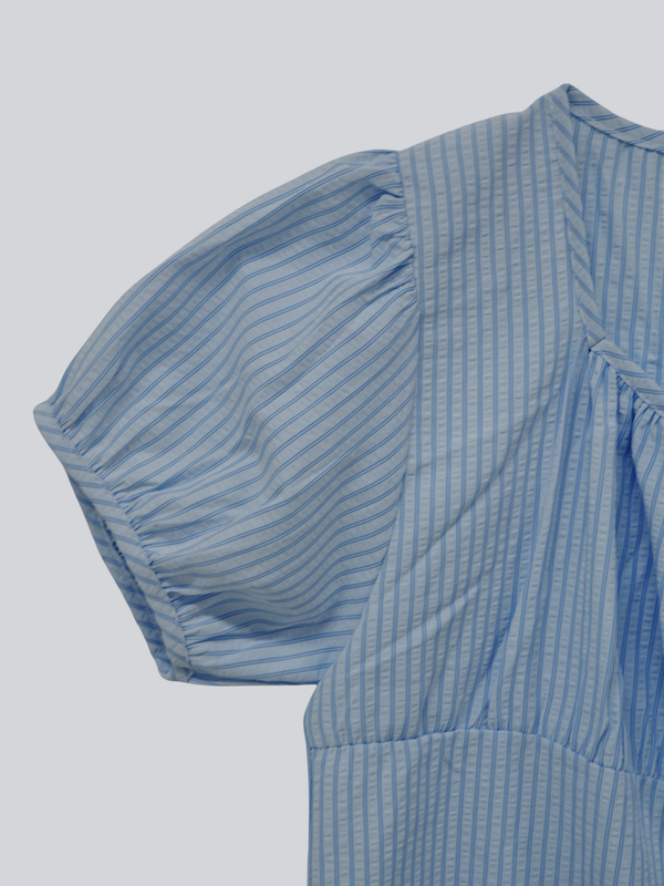 stripe ribbon blouse