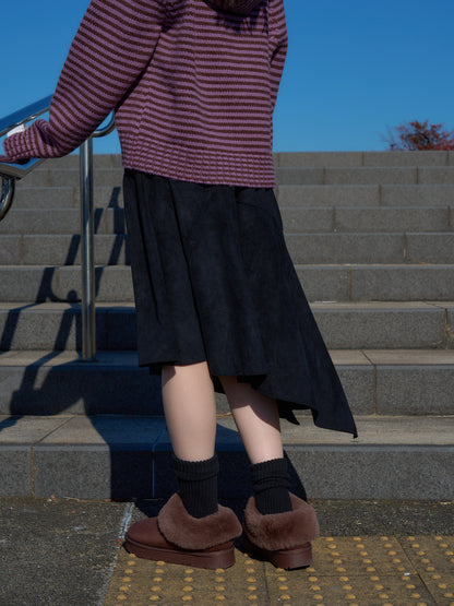 suede asym skirt