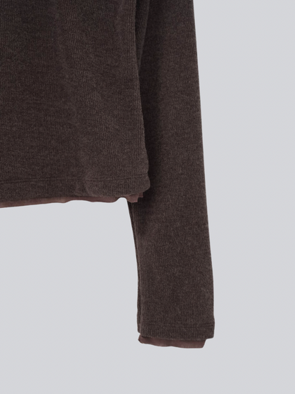 asymmetric button rib cardigan