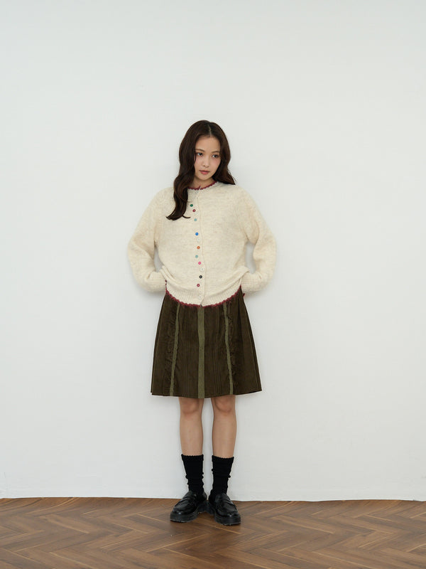 color button knit cardigan