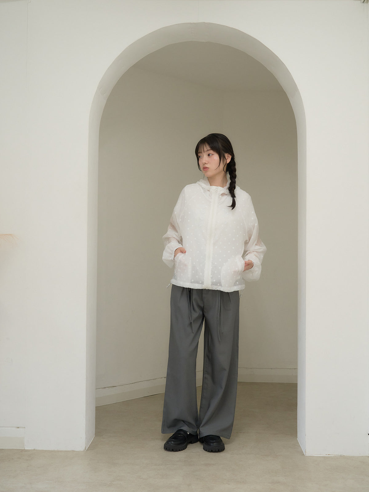 dot sheer hoodie