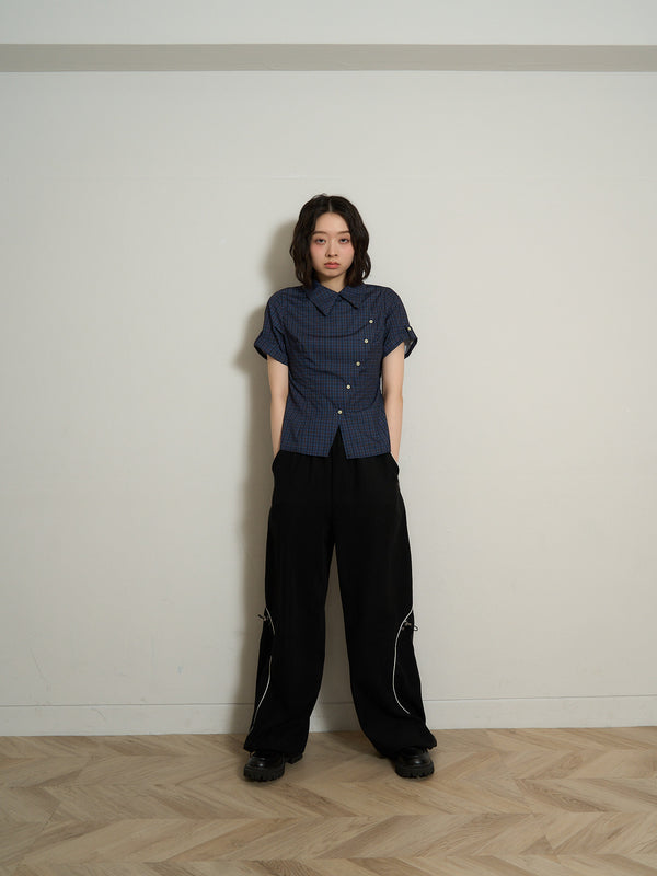 stitch line wide pants