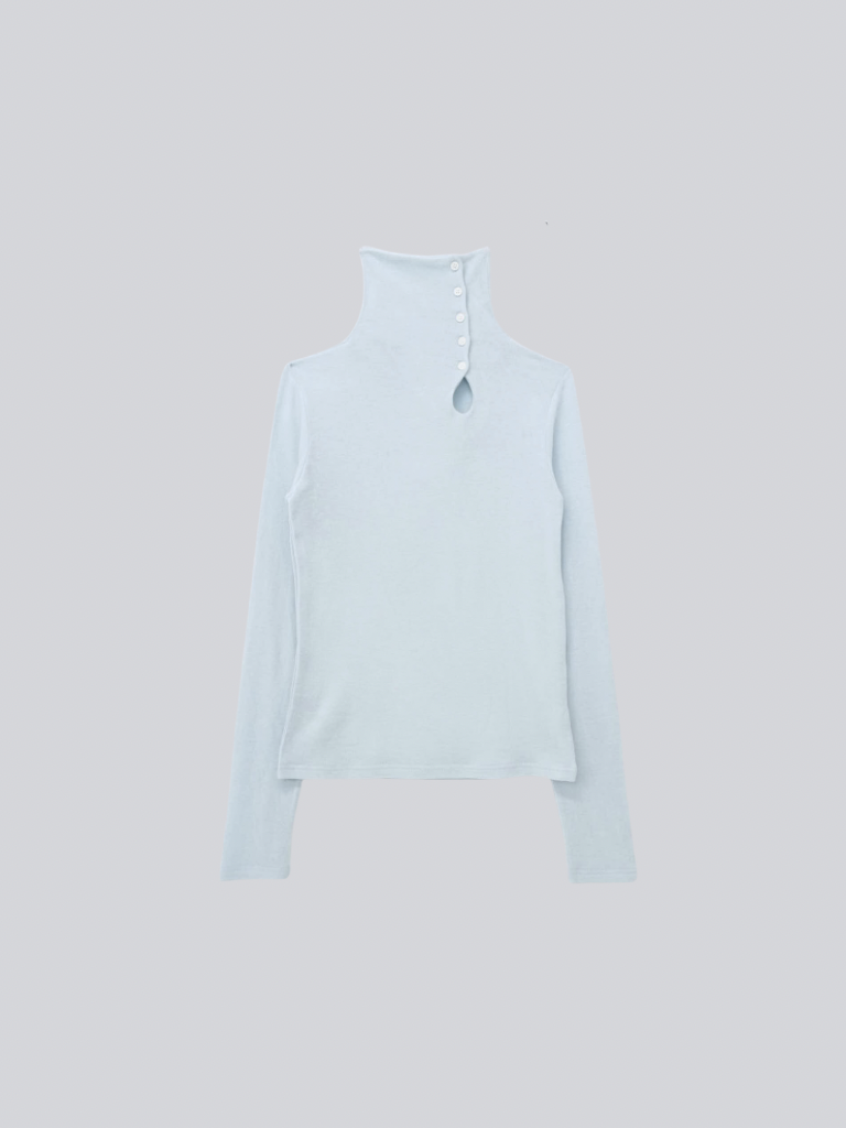 button high neck knit