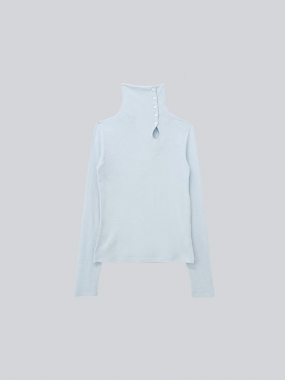 button high neck knit