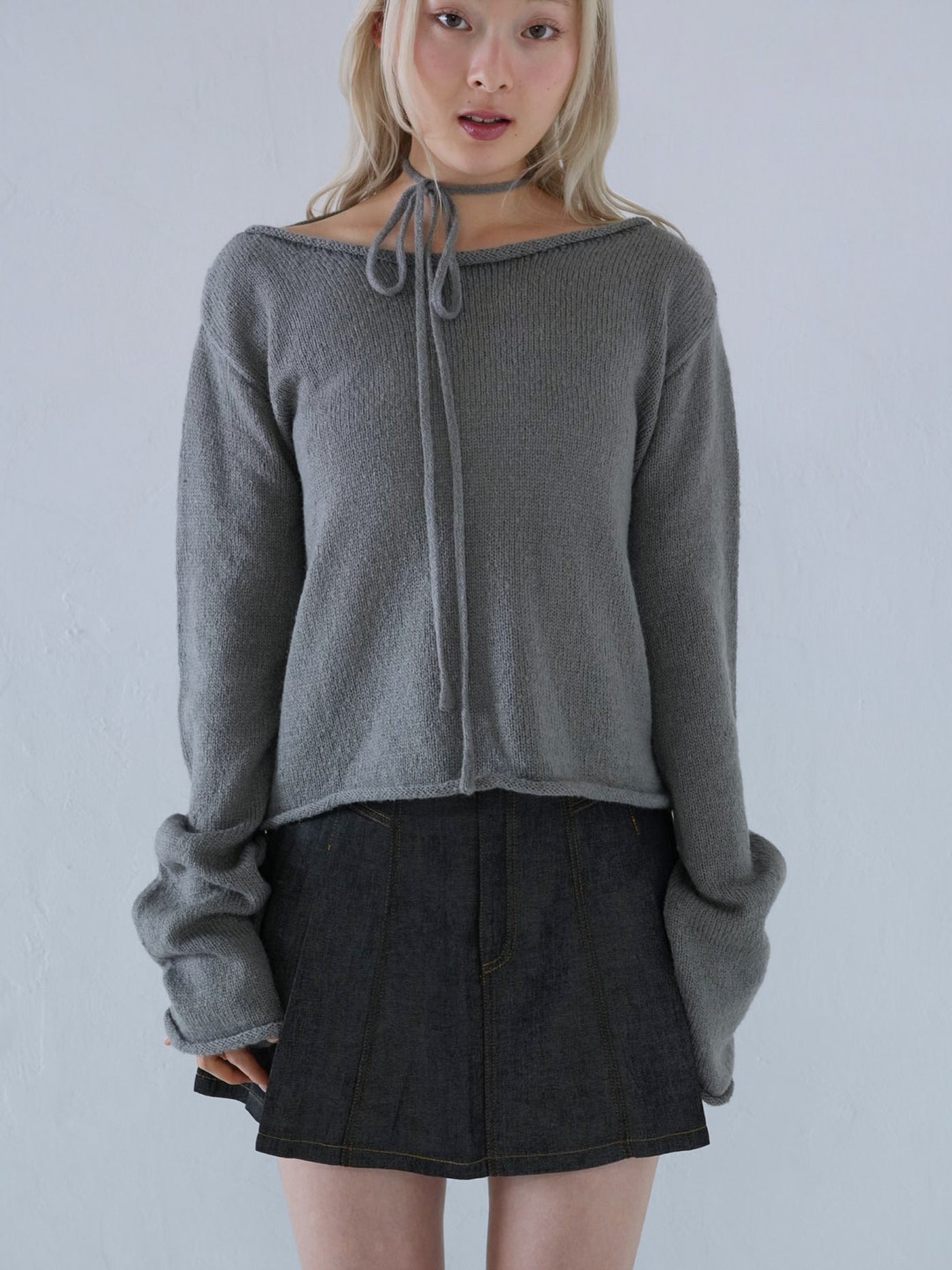 tie ribbon knit