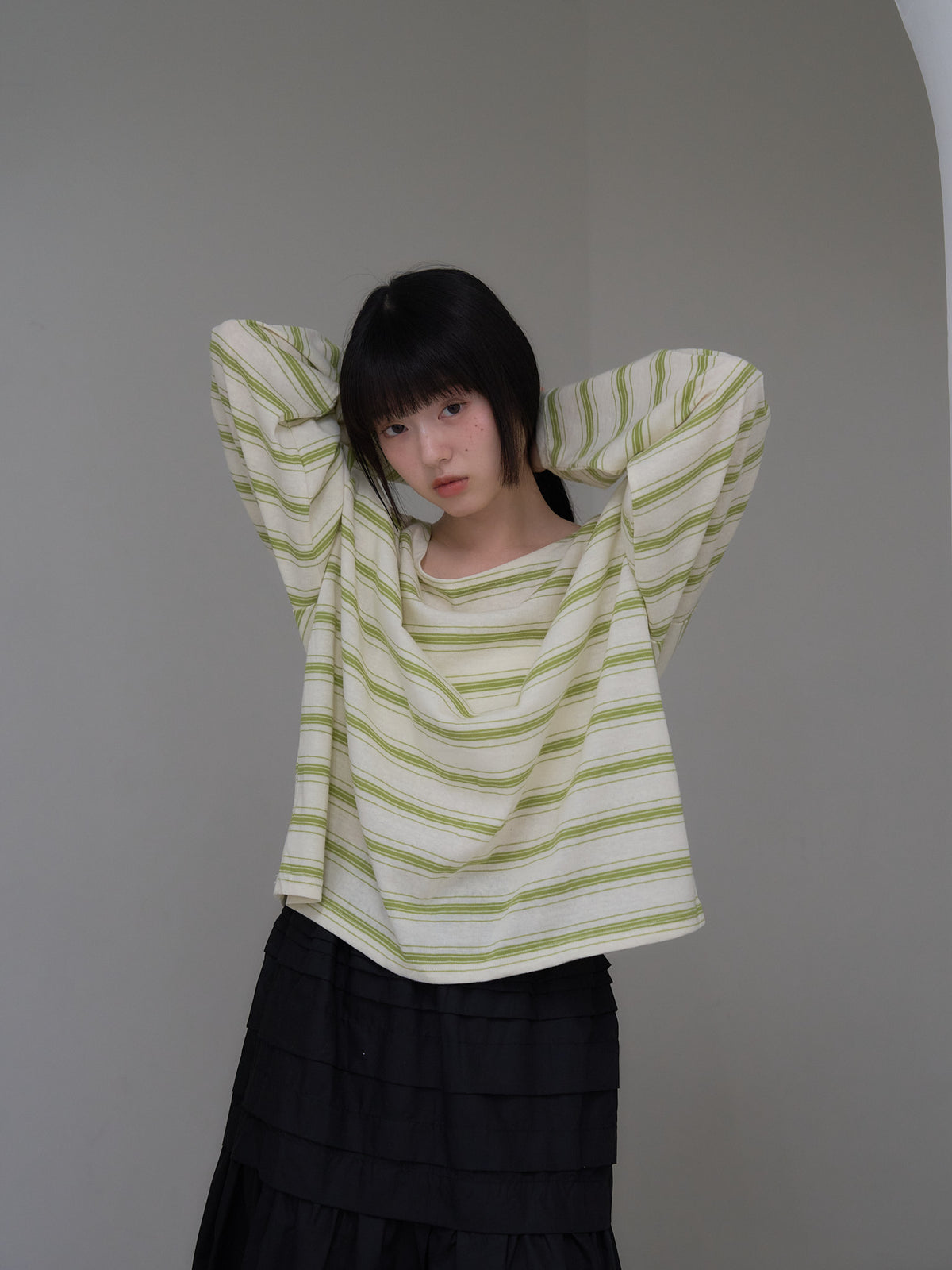 long sleeve border tee