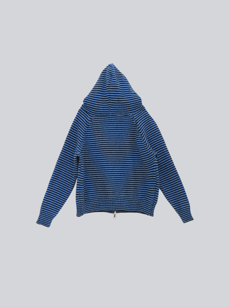 border knit zip hoodie