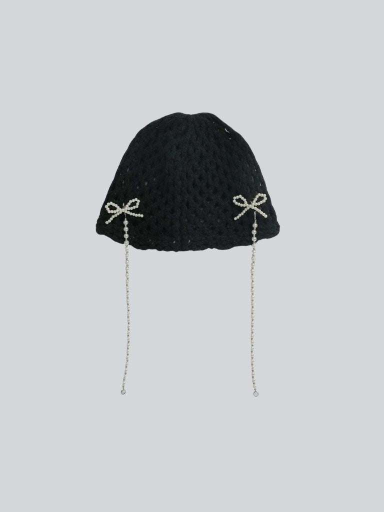 ribbon charm beanie