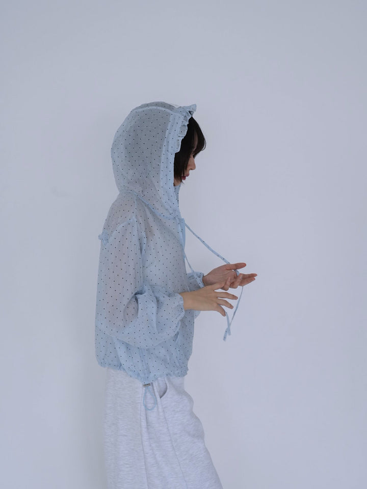 【8月26日発送予定】frill sheer hoodie