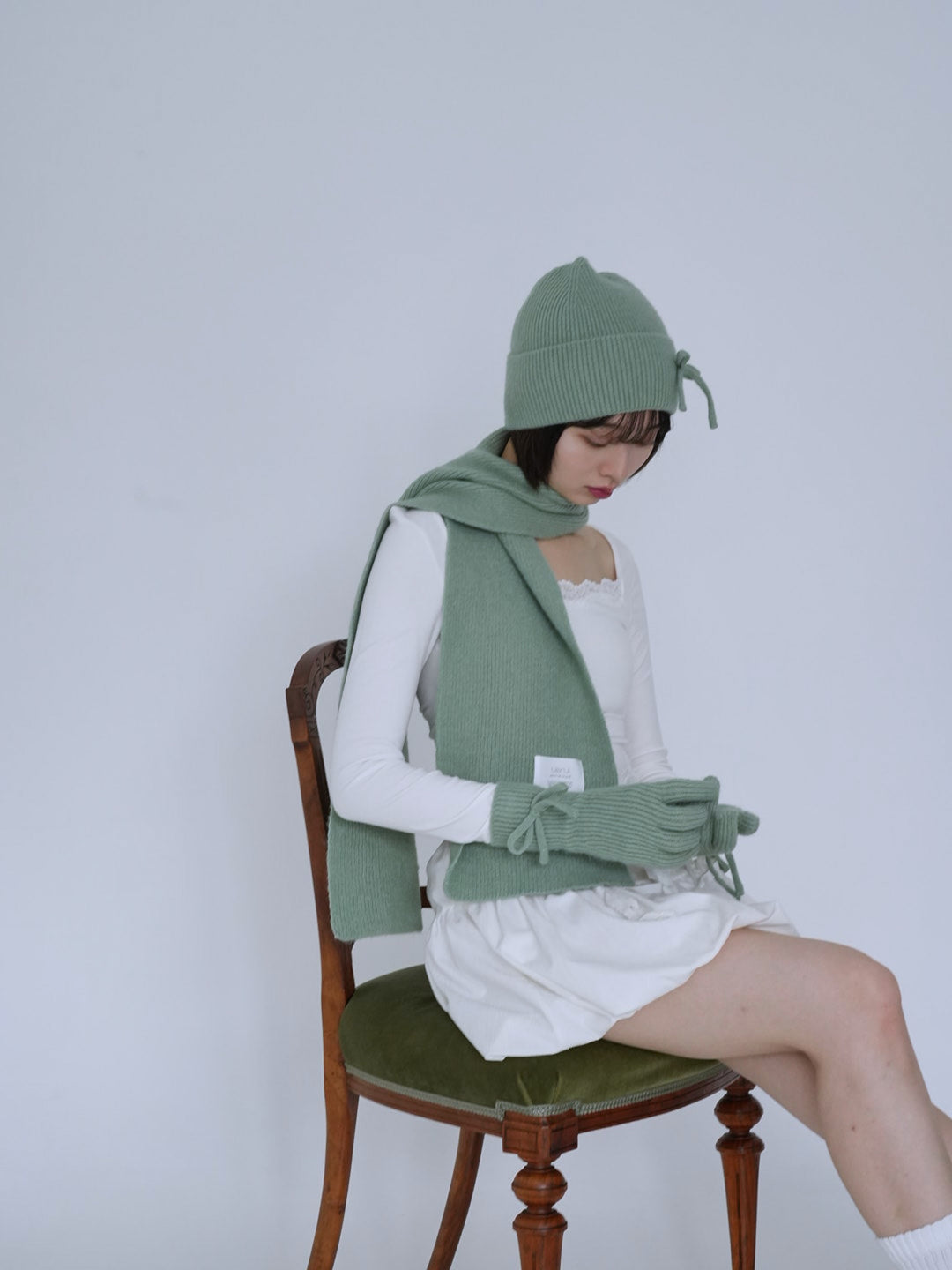 【8月26日発送予定】ribbon knit 3piece set