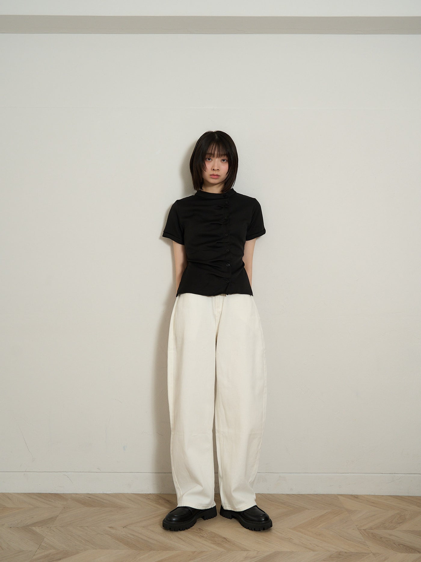 twist button check top