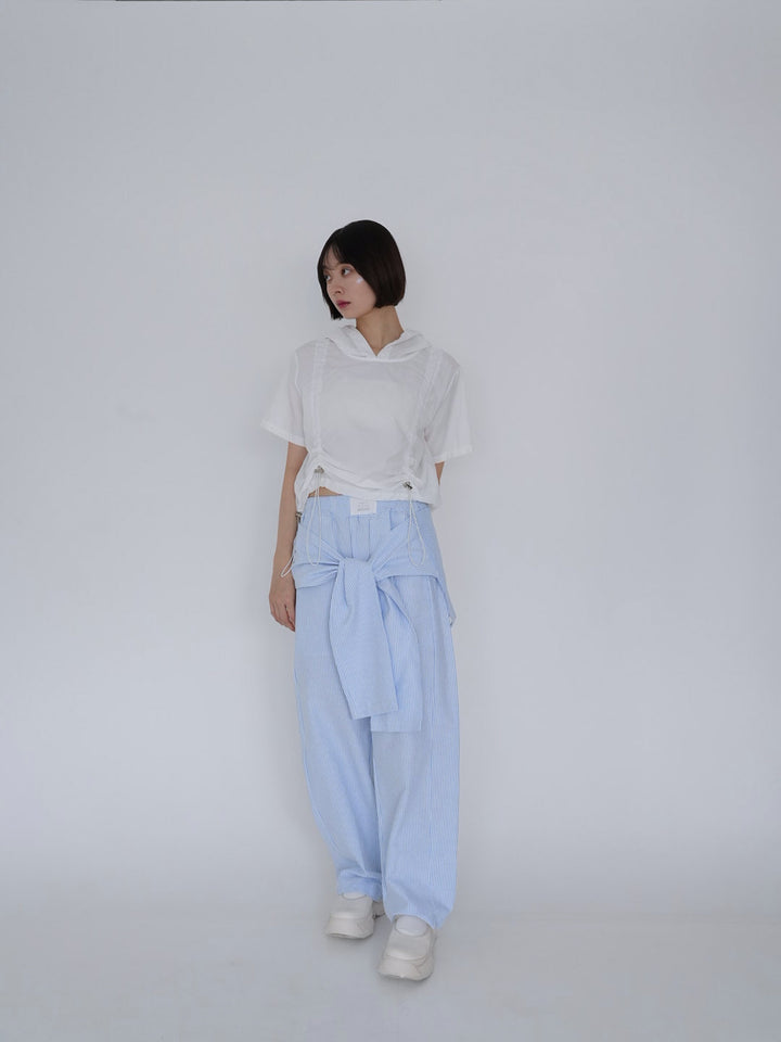 【8月26日発送予定】waist ribbon wide pants
