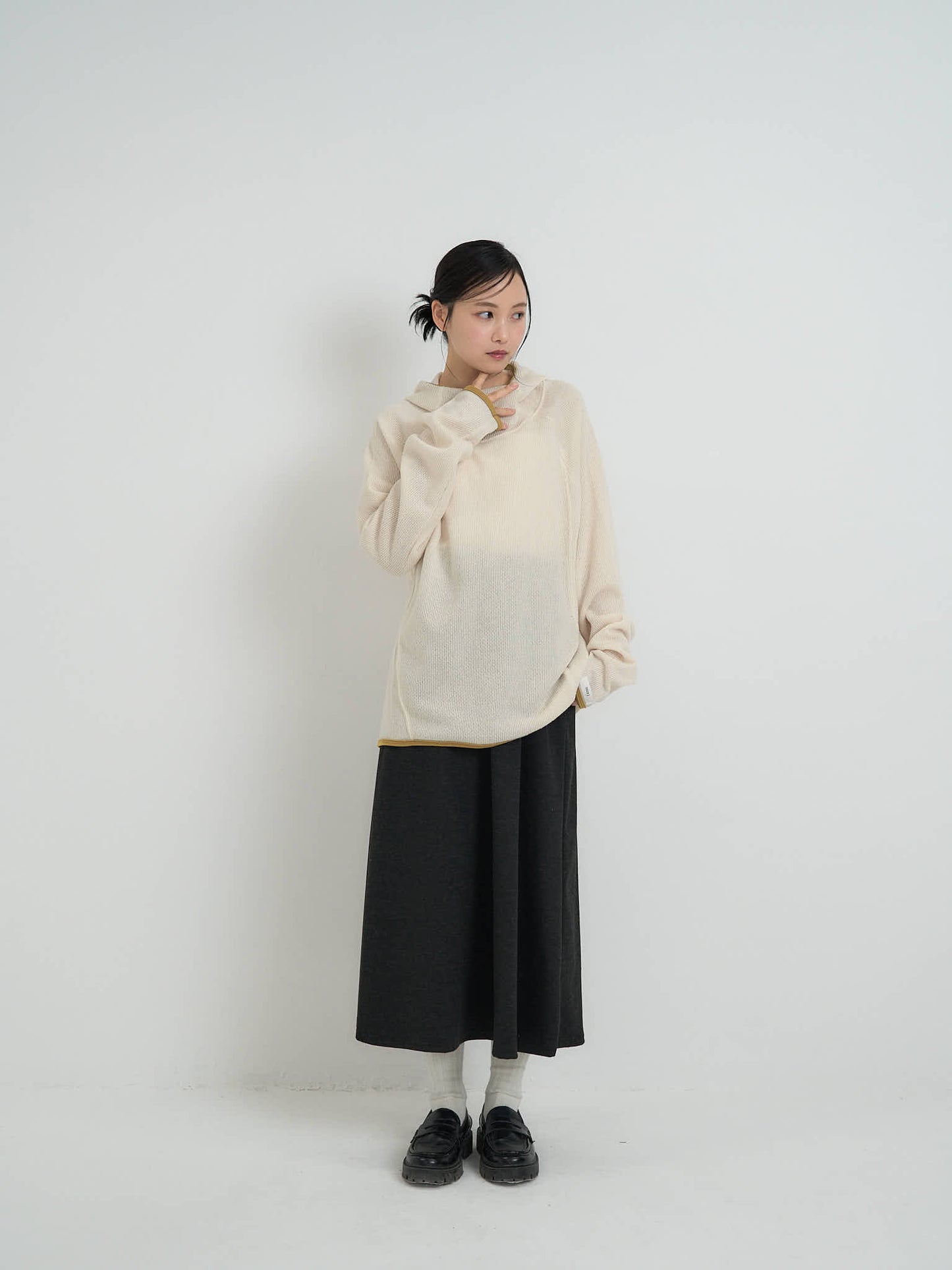 contrast trim ribbed foodie