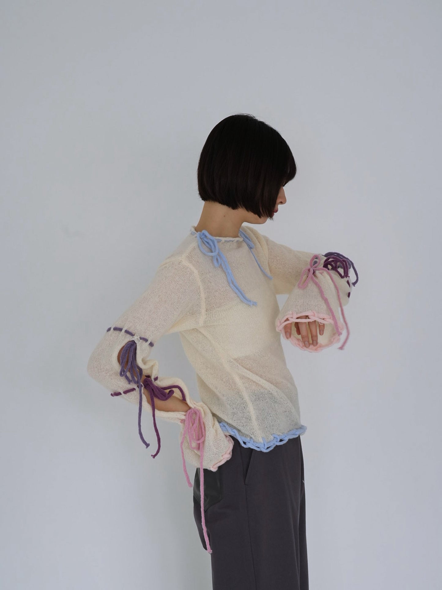 ribbon detail knit top