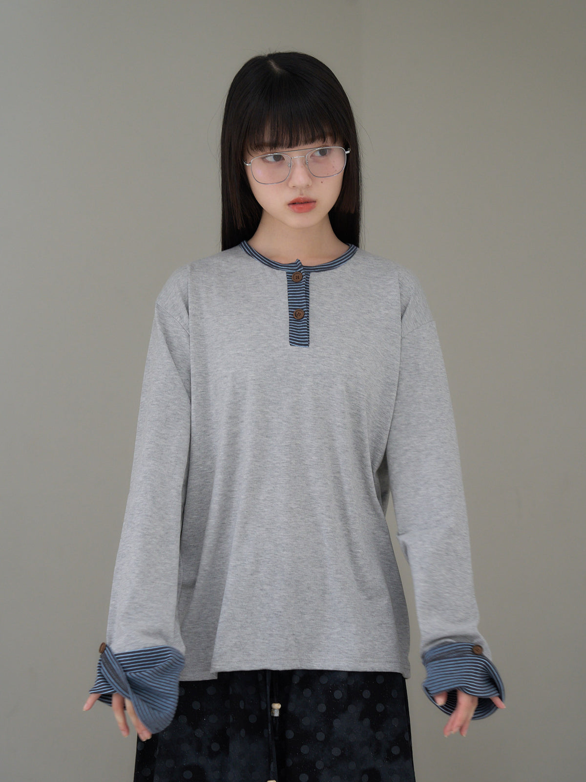 border henley long sleeve tee