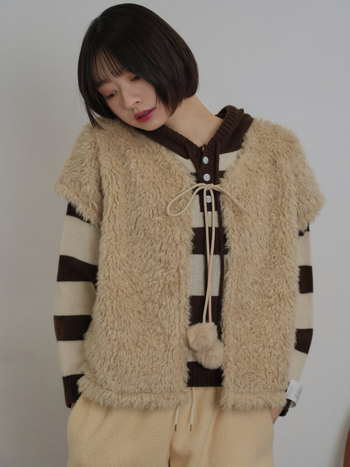 fur knit vest【 1/15 19時発売 】