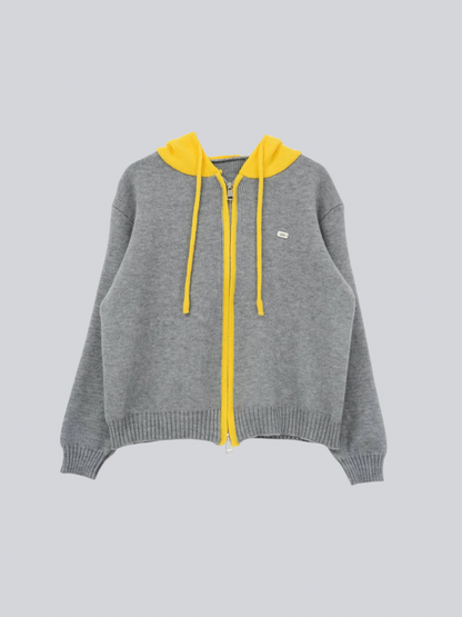 bicolor zip knit