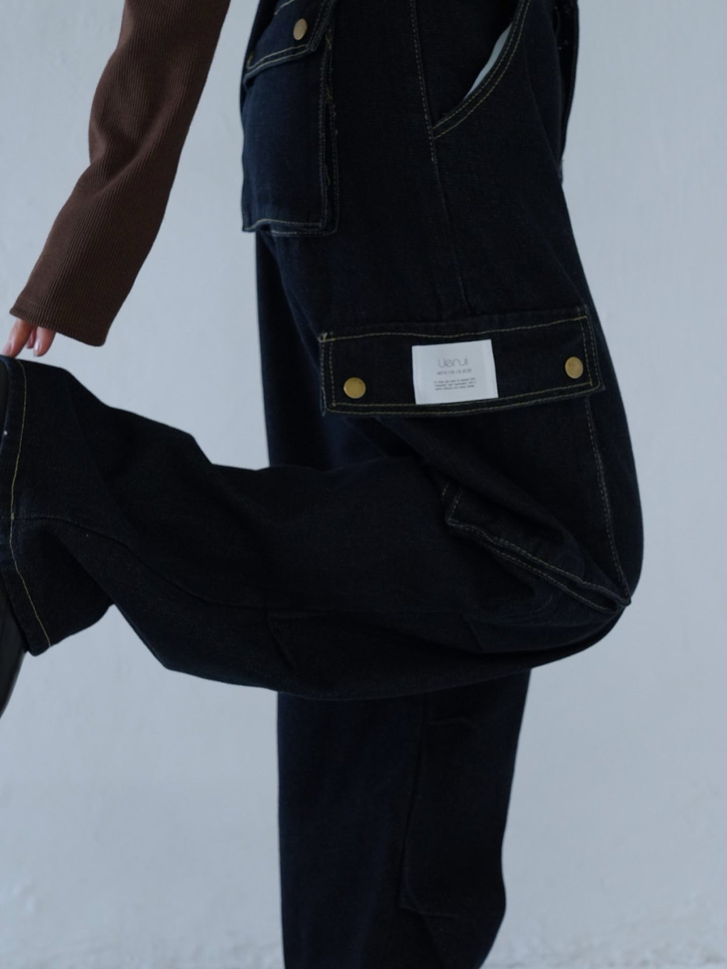 dark denim cargo pants