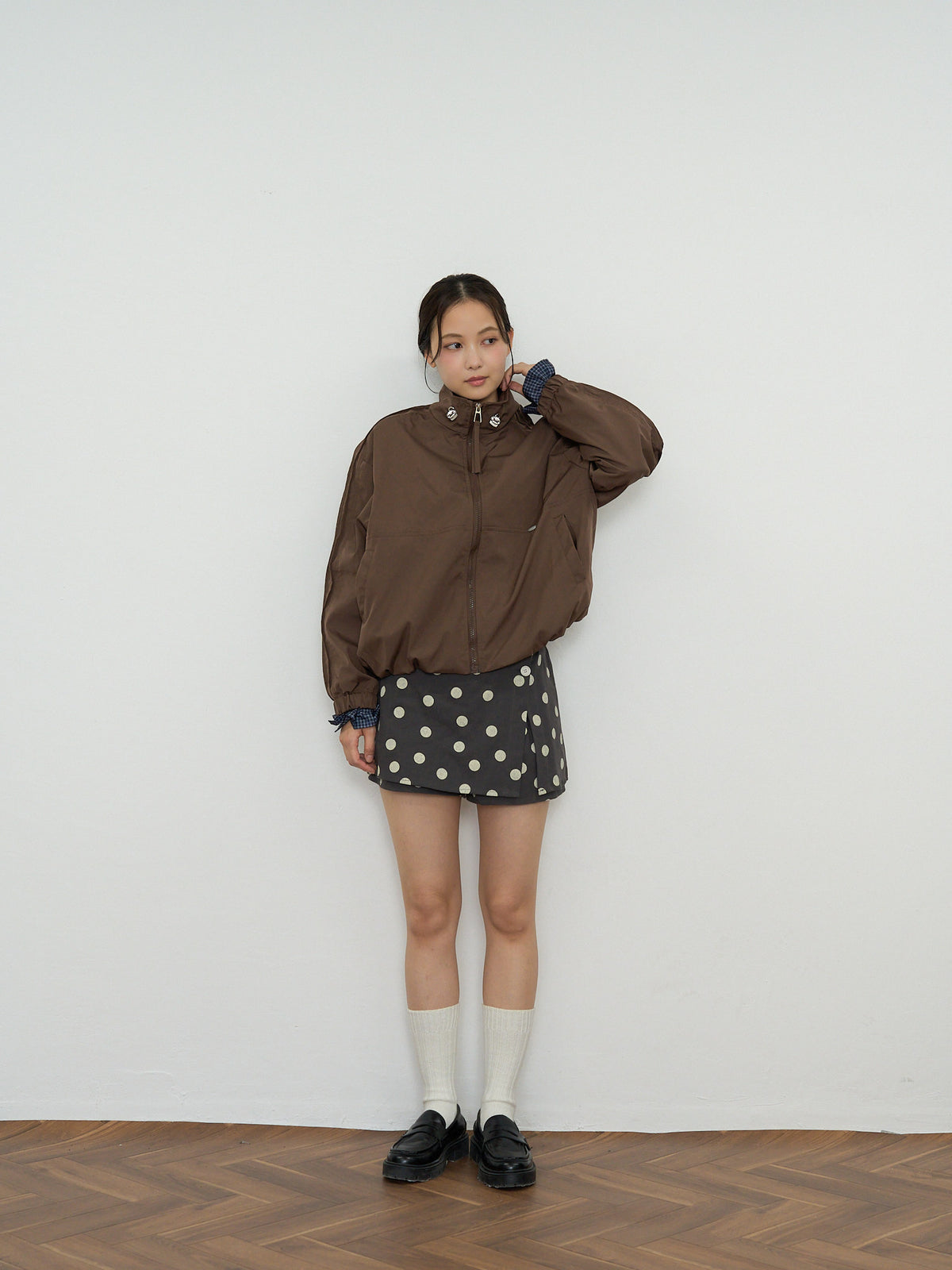 stand collar blouson