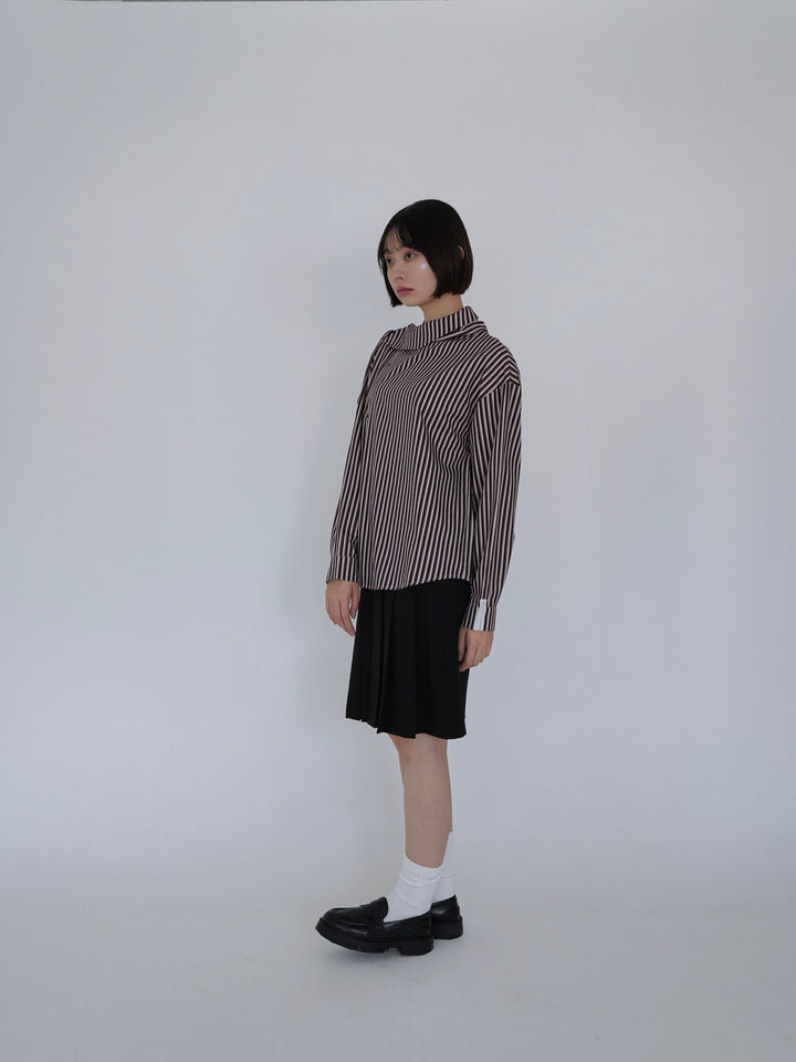 【8月26日発送予定】asymmetric stripe shirt