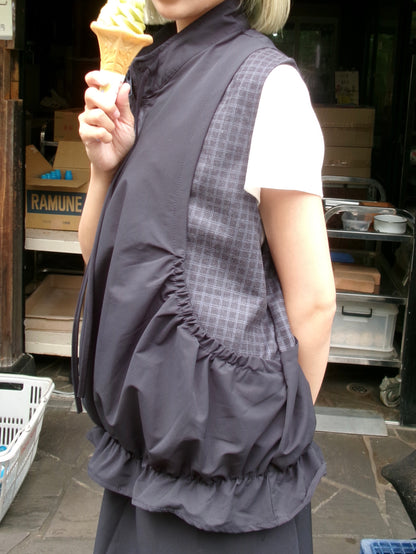 check vest & skirt set
