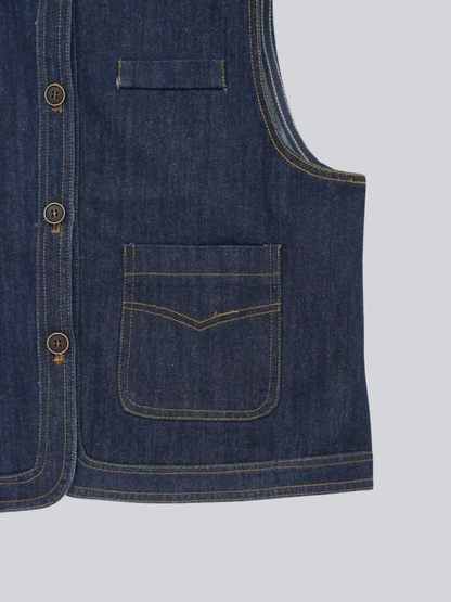 denim stitch vest
