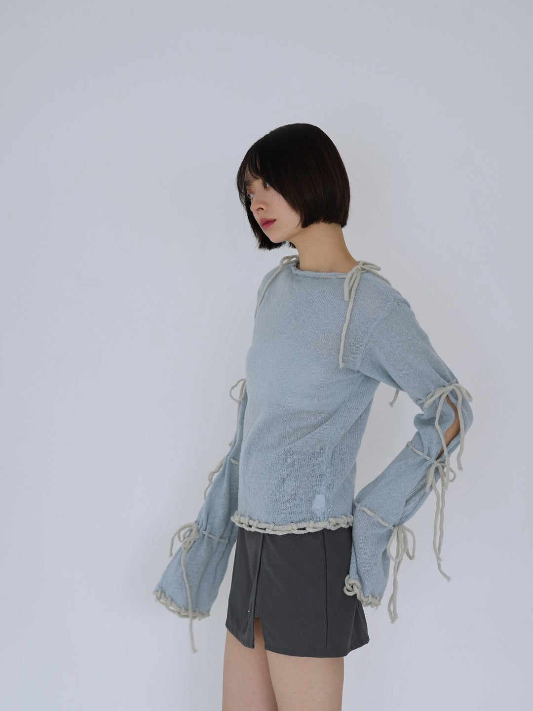 ribbon detail knit top