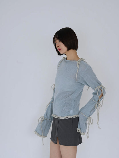 ribbon detail knit top