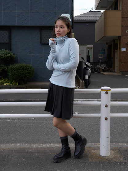 button high neck knit