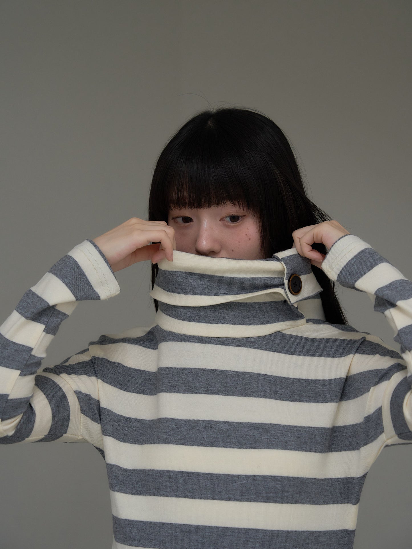 2way neck border knit