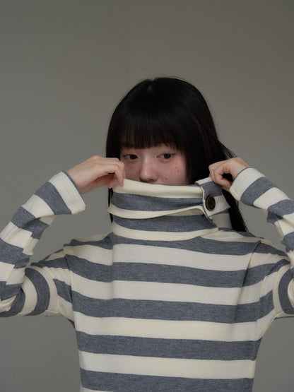 2way neck border knit
