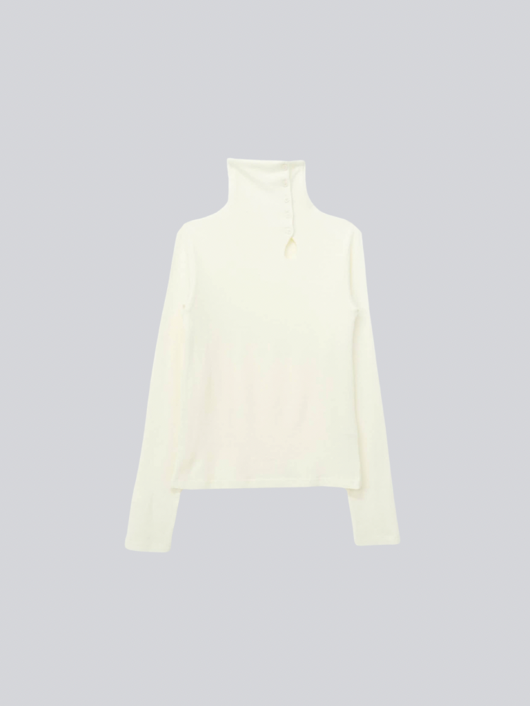 button high neck knit