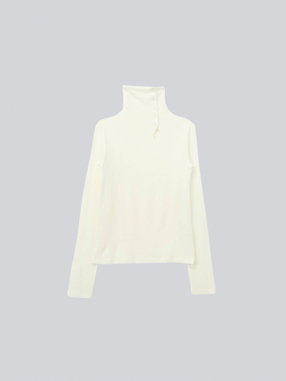 button high neck knit