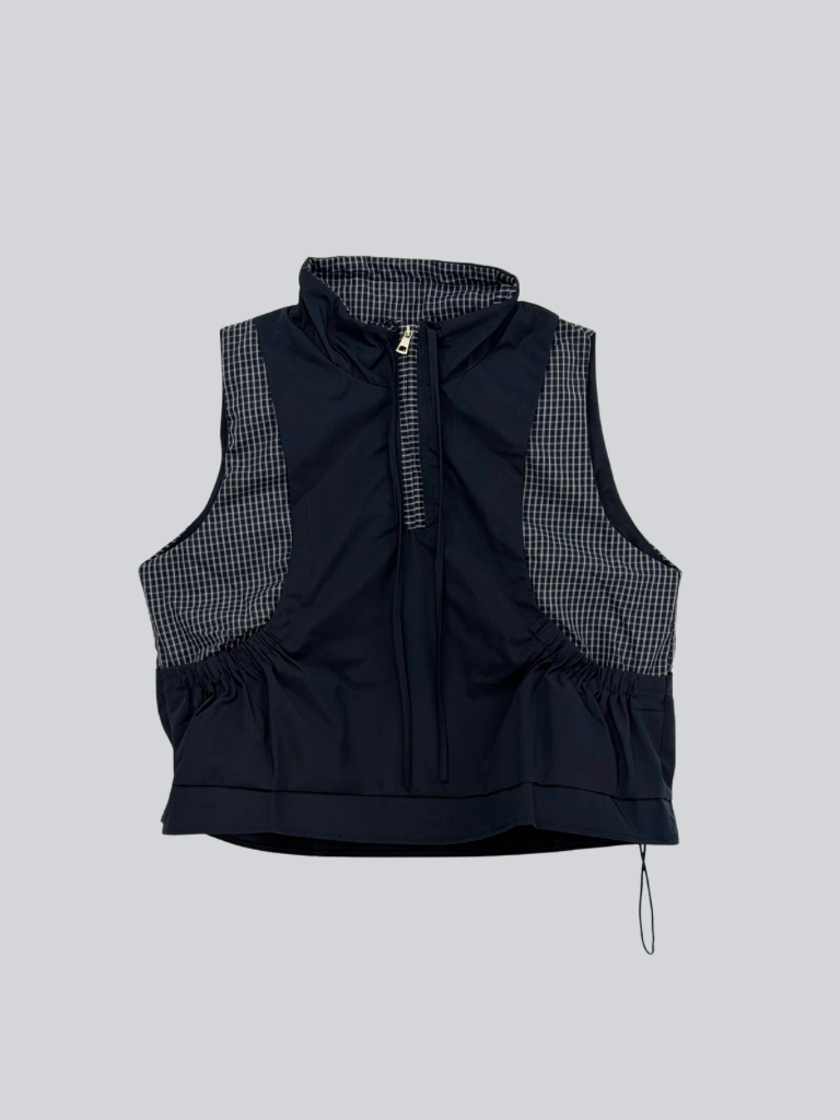 check vest & skirt set