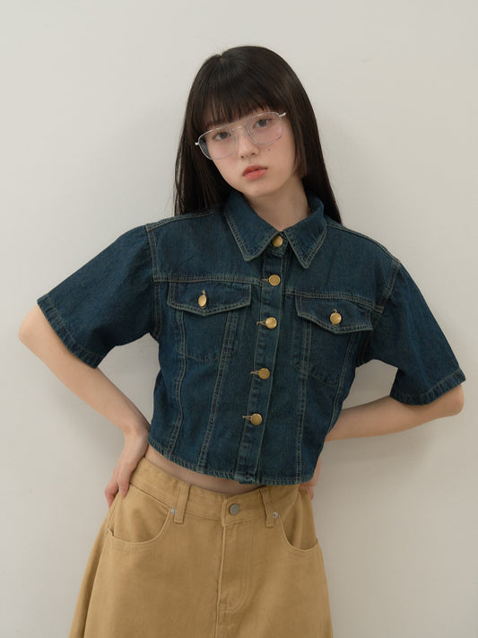 denim short jacket
