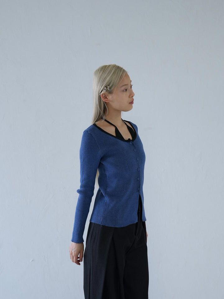 【 10月上旬発送予定 】layered rib knit top
