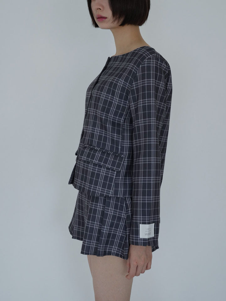 【8月26日発送予定】3piece check jacket and skirt