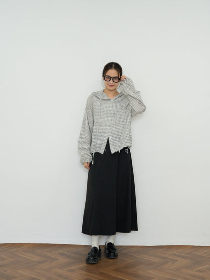 check hooded shirt