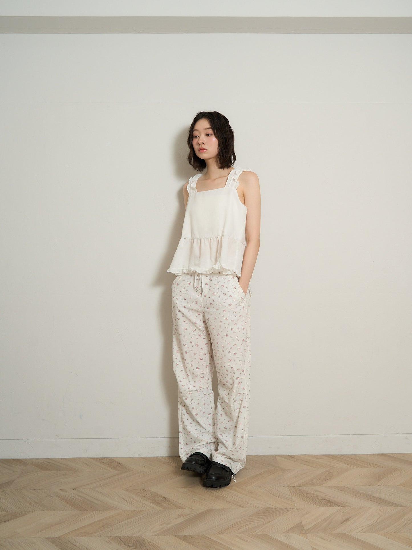 floral wide pants