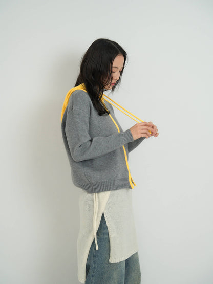 bicolor zip knit