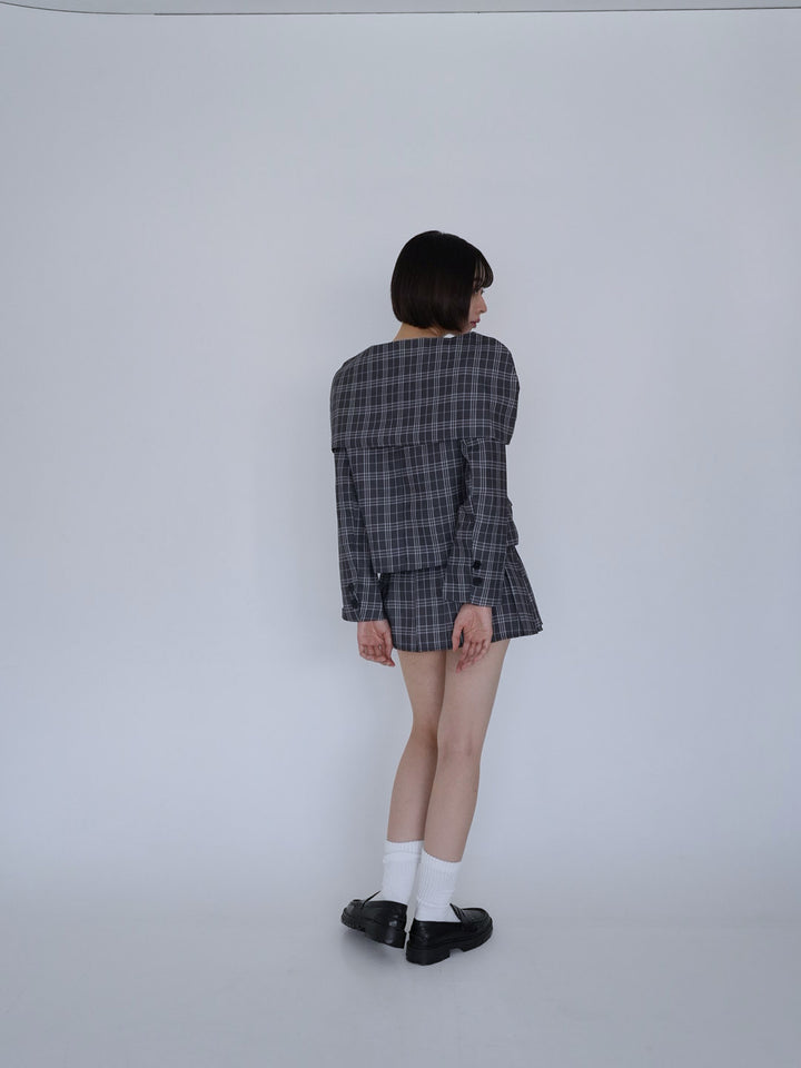 【8月26日発送予定】3piece check jacket and skirt