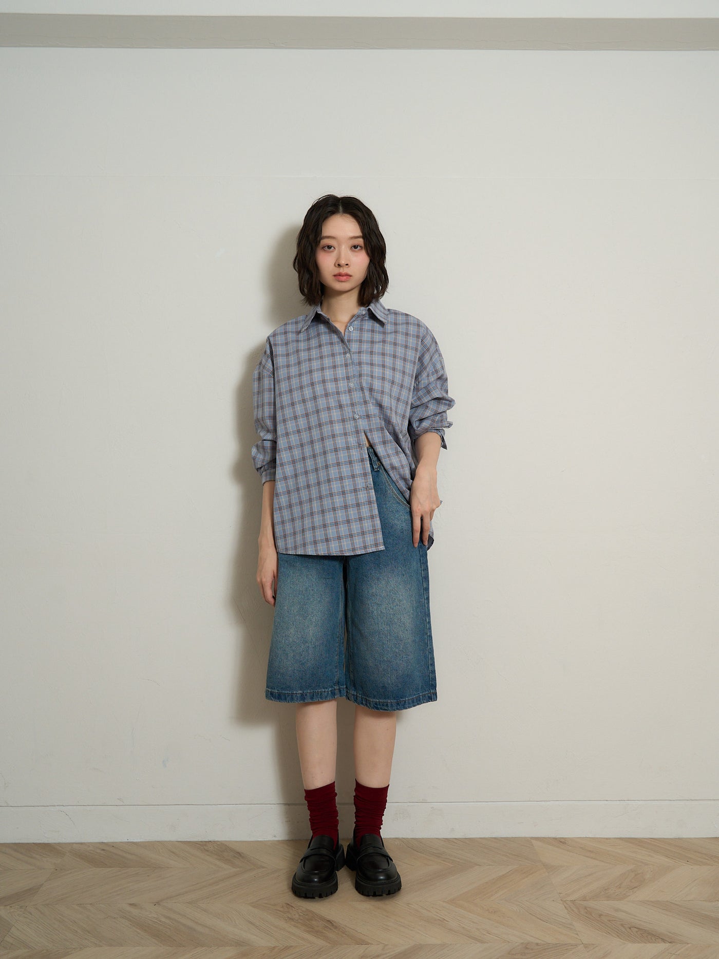 check shirt set