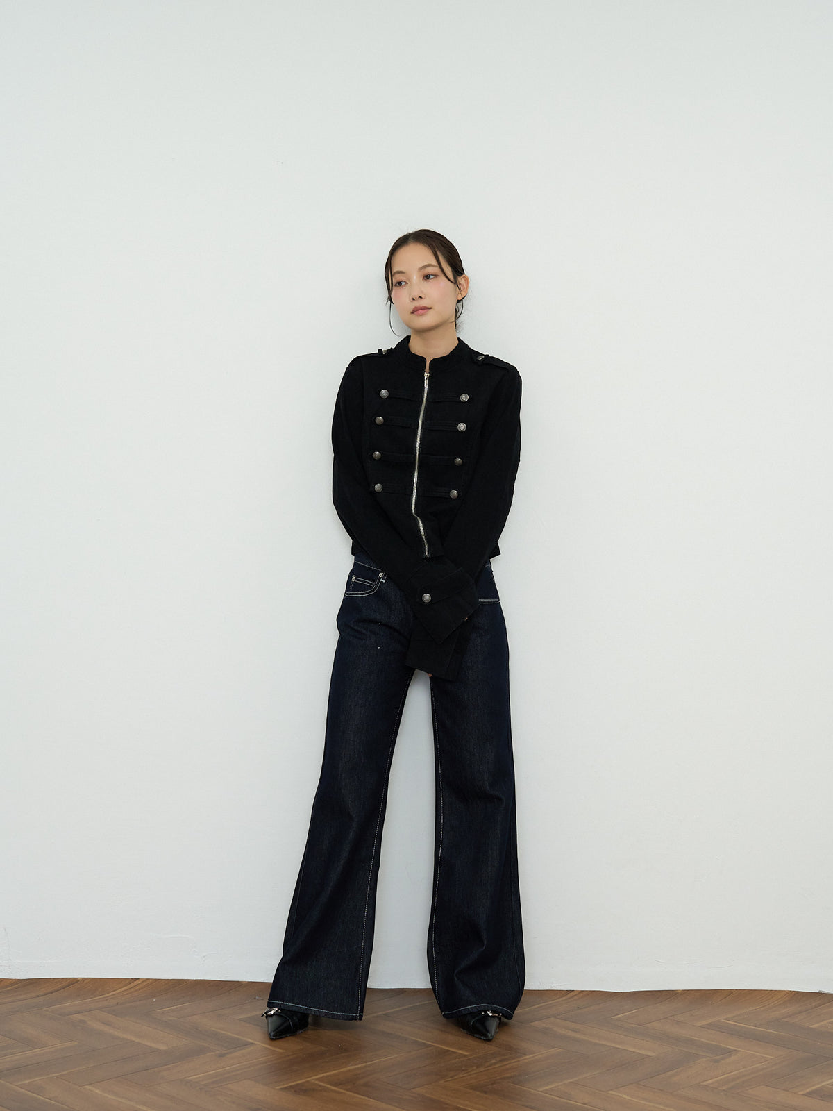 napoleon button short jacket